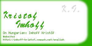 kristof imhoff business card